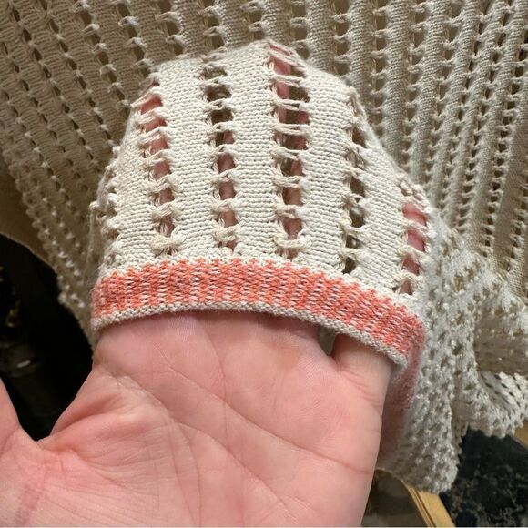 Manos Del Uruguay Cream Open Knit Sweater Size Large - Picture 9 of 12